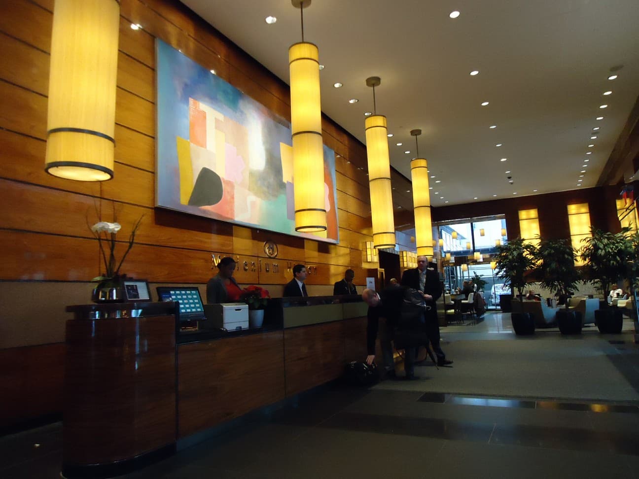 Hotel lobby reception area